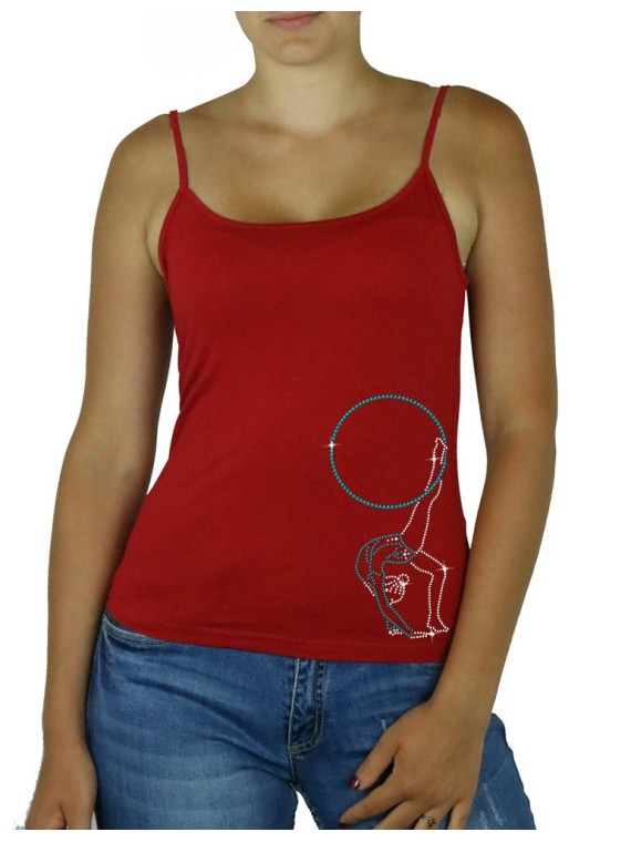 GR hoop rhinestone motif tank top