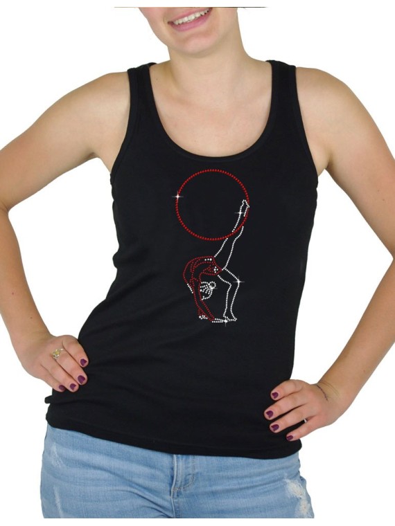 Rythmic Gymnatisc hoop rhinetone tank top