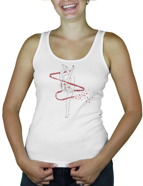 Rythmic Gymnatisc Ribbon rhinetone tank top