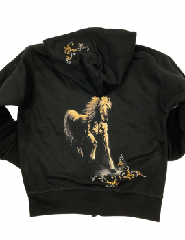 Cheval Dore et strass - Enfant - Veste à Capuche