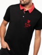Polo homme jersey col rouge