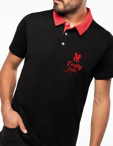 Men's bi-color jersey polo shirt