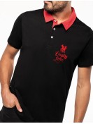Polo homme jersey col rouge