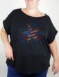 Rhinestone USA- Lady tee shirt Slub tee