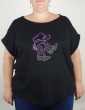 T-shirt femme grande taille avec strass Bottes et chapeau country 