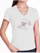 Bottes & arabesques - T-shirt femme Col V CLASSIQUE