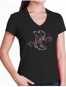 Bottes & arabesques - T-shirt femme Col V CLASSIQUE