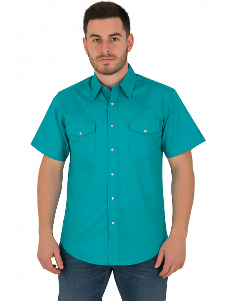 Chemise Homme Manches Courtes TURQUOISE