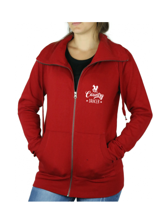 Country dancer impression blanc - Veste femme col montant