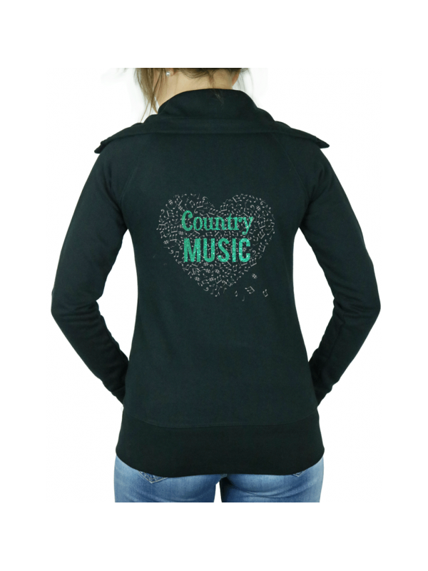 Coeur de musique COUNTRY - Veste femme col montant