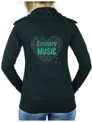 Coeur de musique COUNTRY - Veste femme col montant