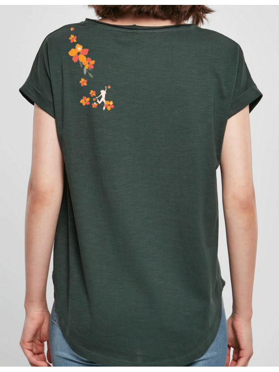 Line dance flowers crown - Lady tee shirt Slub tee