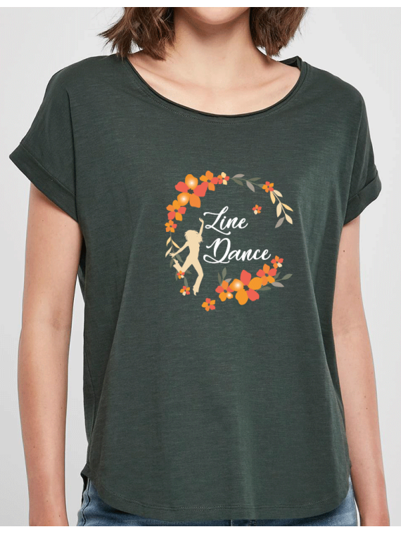 Line dance flowers crown - Lady tee shirt Slub tee