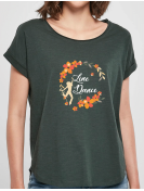 Line dance flowers crown - Lady tee shirt Slub tee
