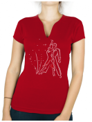 couple de danse danses latines strass rouge