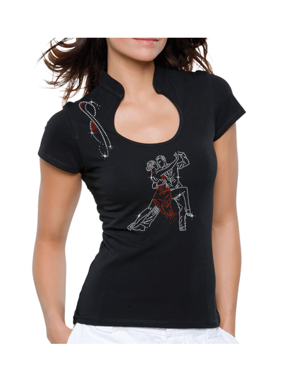 Couple Tango argentin strass rouge