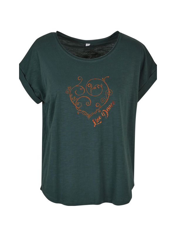 Coeur Line Dance - T-shirt femme SLUB TEE vert