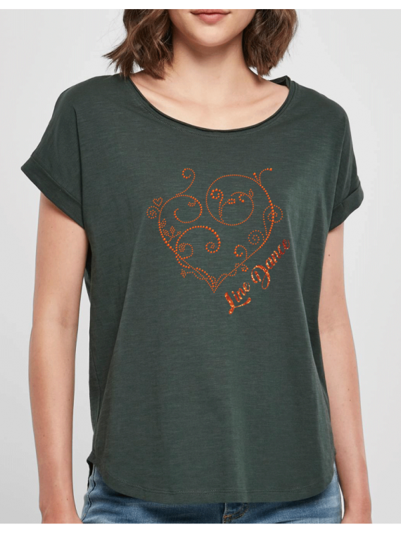Coeur Line Dance - T-shirt femme SLUB TEE vert