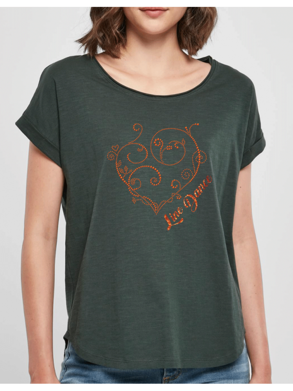 Coeur Line Dance - T-shirt femme SLUB TEE vert