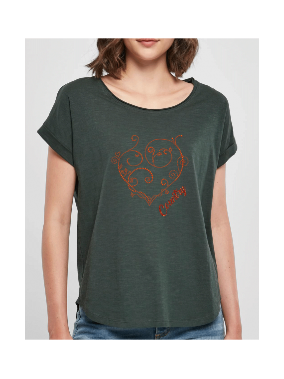 Coeur Country - T-shirt femme SLUB TEE vert
