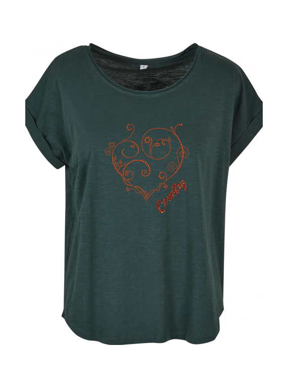 Coeur Country - T-shirt femme SLUB TEE vert
