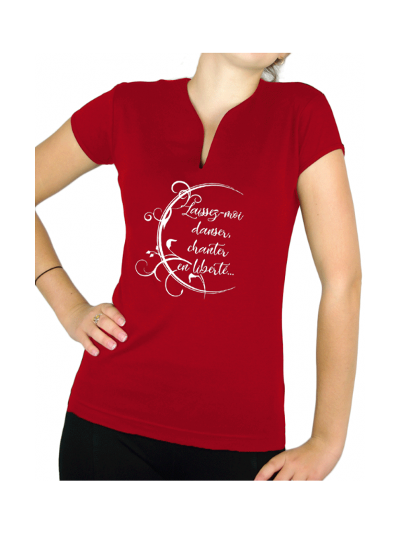 Laissez-moi chanter, danser - T-shirt femme Col V