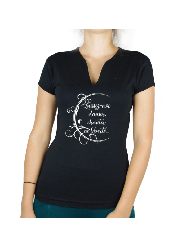 Laissez-moi chanter, danser - T-shirt femme Col V