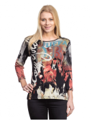 Top cowgirl chevaux manches 3/4