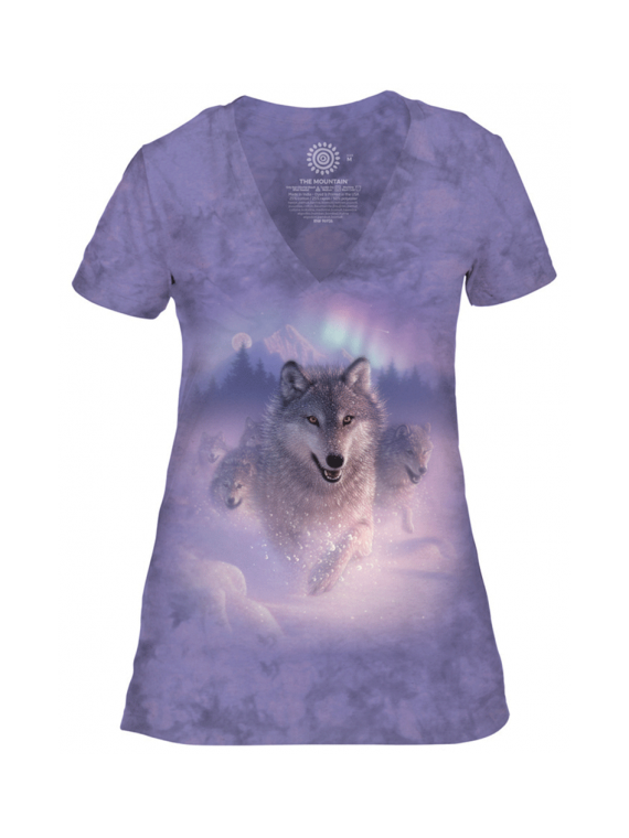 T-shirt femme northern lights The mountain