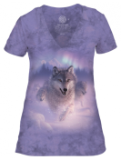 T-shirt femme northern lights The mountain