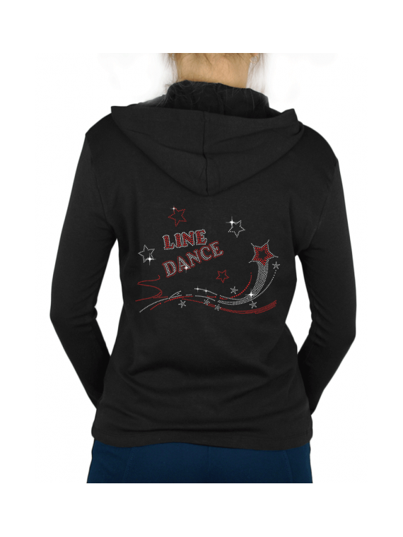 Shooting Star Line Dance  - Gilet Femme Capuche strass rouge