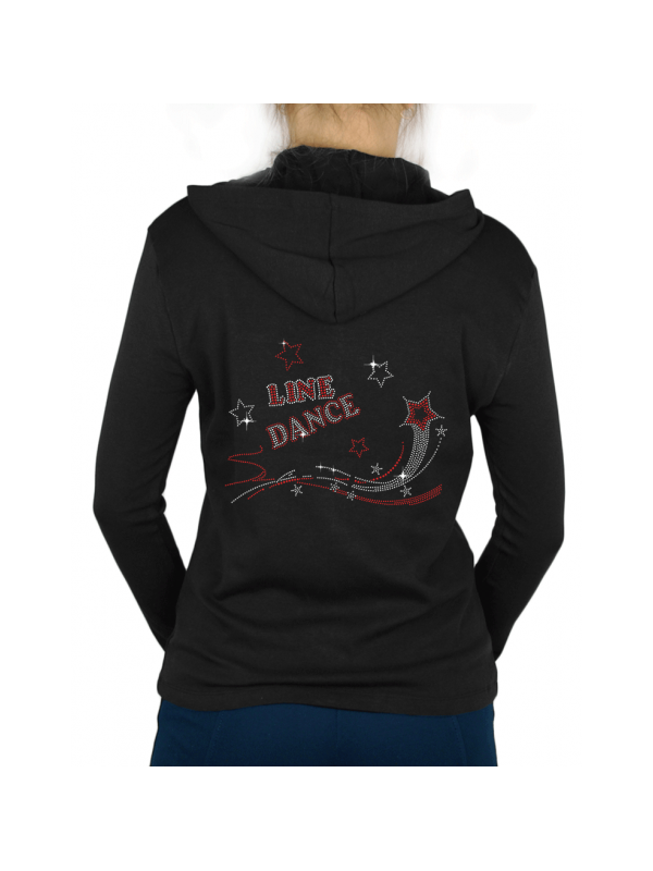 Shooting Star Line Dance  - Gilet Femme Capuche strass rouge