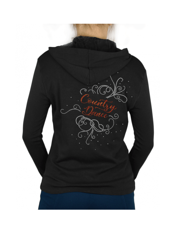 Gilet fin à capuche COUNTRY DANCE Arabesques glitter orange