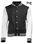 Jacket varsity teddy white sleeves
