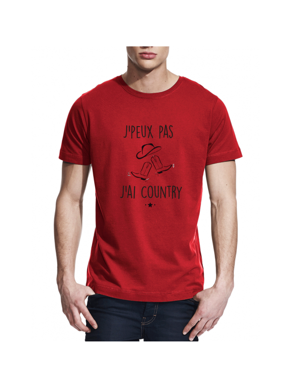 J'peux pas j'ai Country  - T-shirt homme rouge