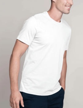 T-shirt homme col rond blanc