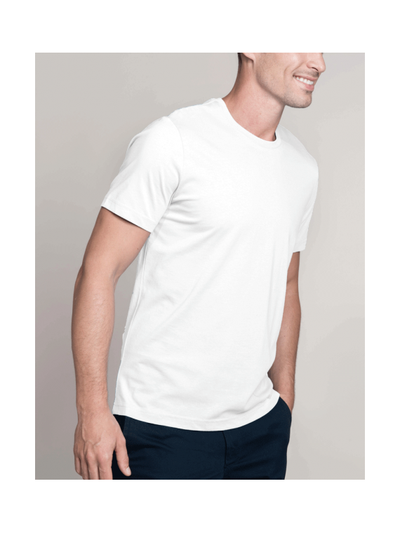 T-shirt homme col rond blanc