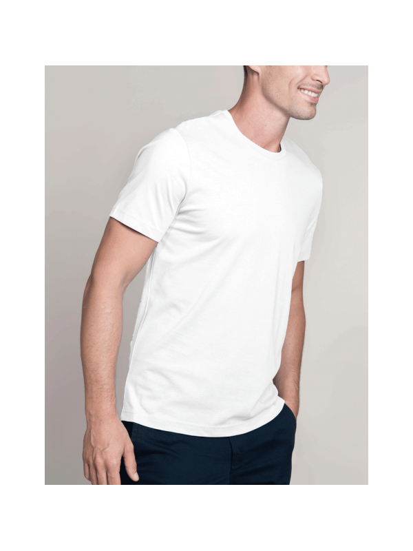 T-shirt homme col rond blanc