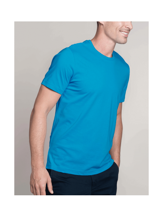 T-shirt homme col rond turquoise