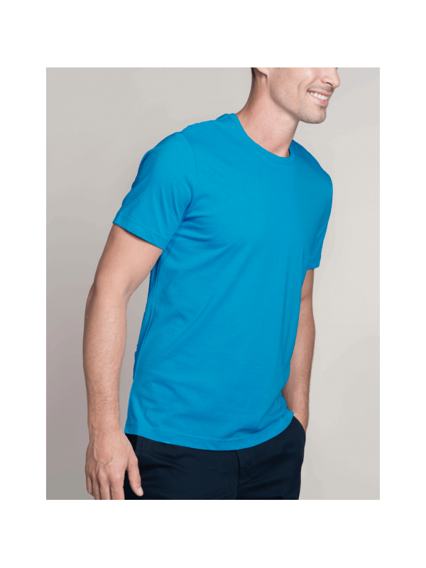 T-shirt homme col rond turquoise