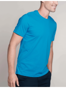 T-shirt homme col rond turquoise