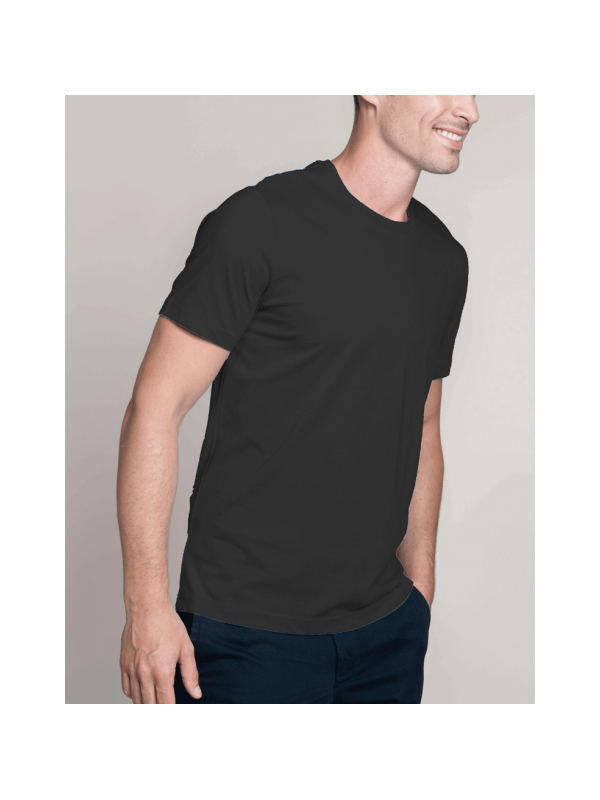 T-shirt homme col rond noir