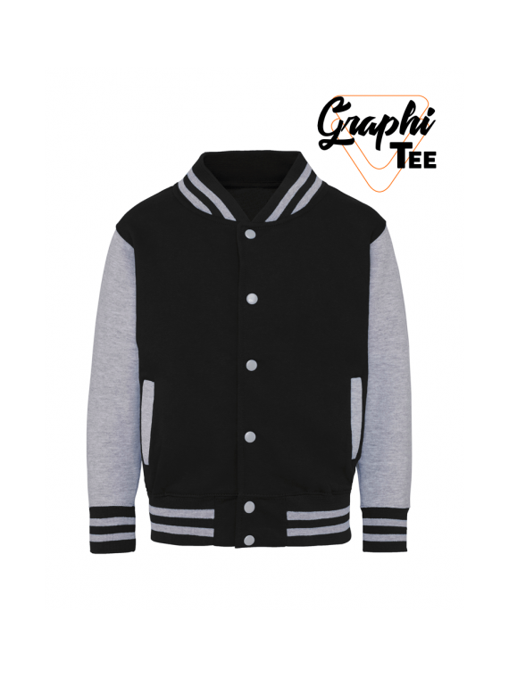 veste enfant varsity teddy manches grises