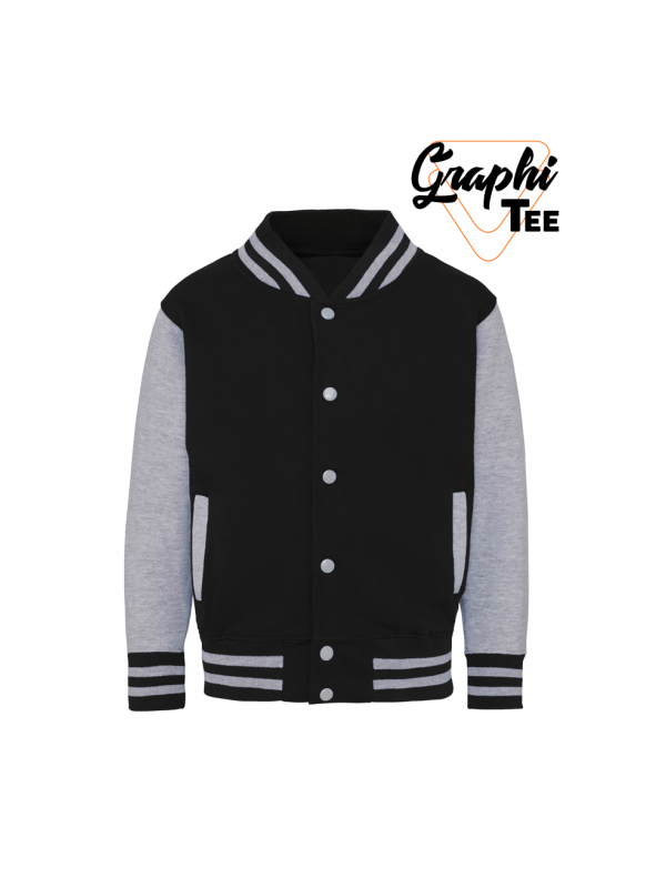 veste enfant varsity teddy manches grises