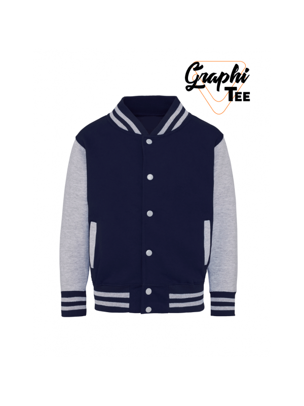 veste enfant varsity teddy manches grises