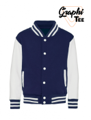 veste enfant varsity teddy manches blanches