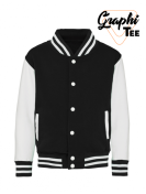veste enfant varsity teddy manches blanches
