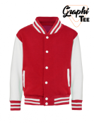 veste enfant varsity teddy manches blanches