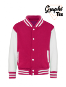 veste enfant varsity teddy manches blanches