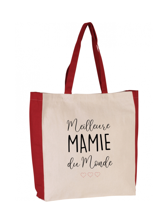 Sac cabas bicolore Meilleure mamie du monde